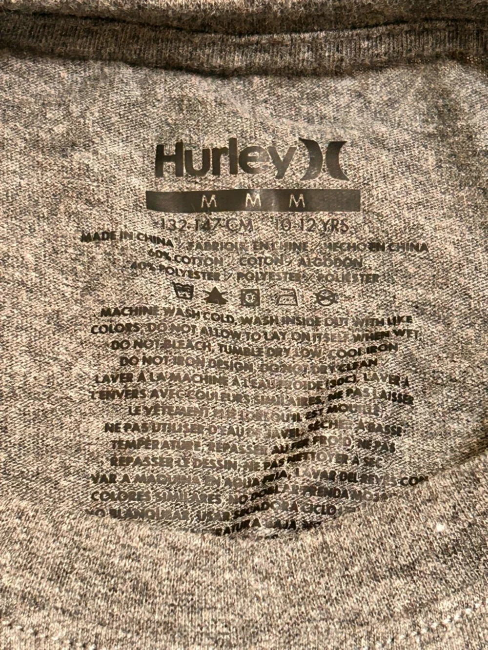 Hurley Long-Sleeve T-Shirt Youth gray size M NWT